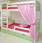 Мебель для девочек из натурального дерева, двухъярусная кровать